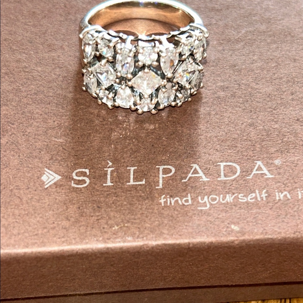 Silpada Silver Diamond-Patterned Ring - image 8